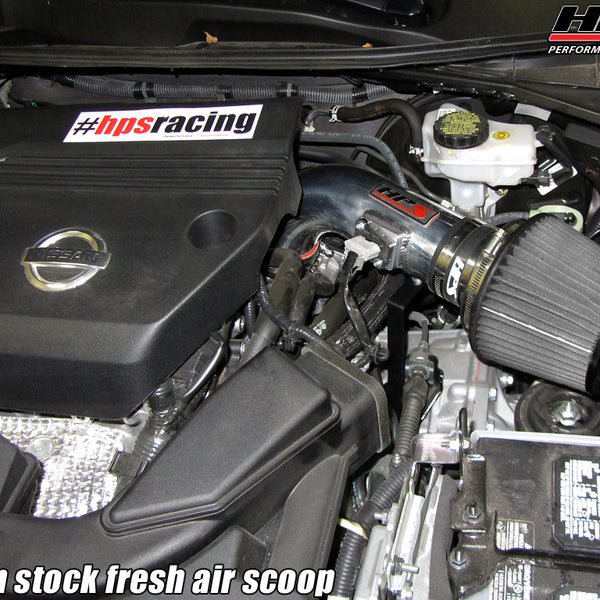 HPS Performance Shortram Cold Air Intake Kit Installed Nissan 2013-2017 Altima Sedan 2.5L 827-529