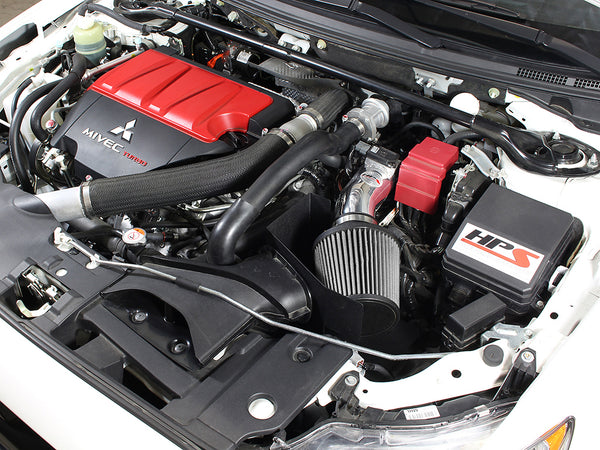 HPS Performance Shortram Cold Air Intake Kit Installed Mitsubishi 2008-2015 Lancer Evolution X 2.0L 827-535