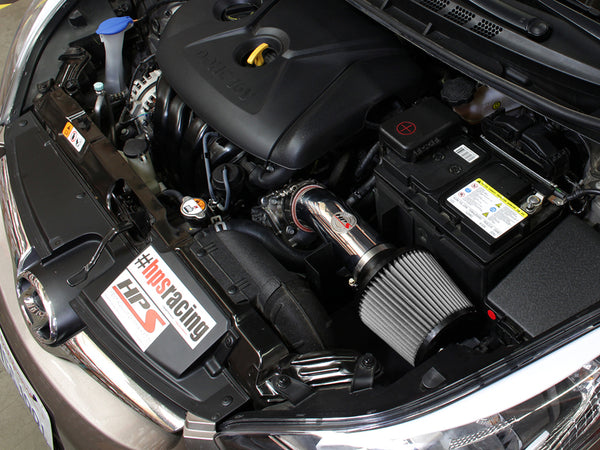 HPS Performance Shortram Cold Air Intake Kit Installed Hyundai 2011-2016 Elantra 1.8L 827-538