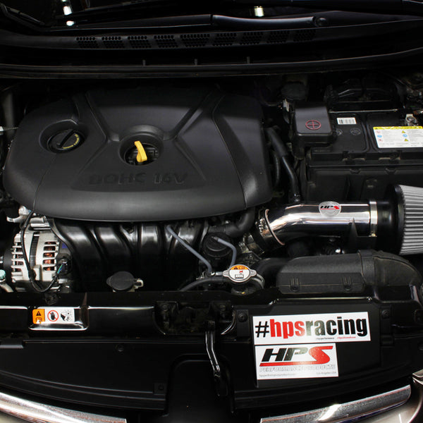 HPS Performance Shortram Cold Air Intake Kit Installed Hyundai 2011-2016 Elantra 1.8L 827-538