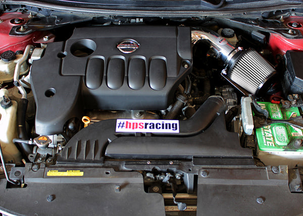 HPS Performance Shortram Cold Air Intake Kit Installed Nissan 2013 Altima Coupe 2.5L 4Cyl 827-546