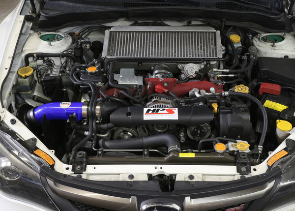 HPS Performance Shortram Cold Air Intake Kit Installed Subaru 2008-2014 WRX STI 2.5L Turbo 827-566