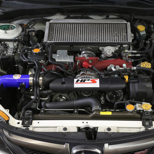 HPS Performance Shortram Cold Air Intake Kit Installed Subaru 2008-2014 WRX STI 2.5L Turbo 827-566