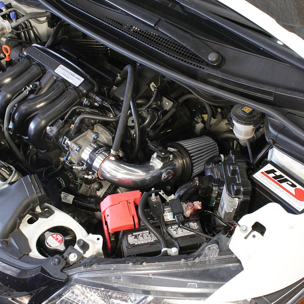 HPS Performance Shortram Cold Air Intake Kit Installed Honda 2015-2018 Fit 1.5L 827-568