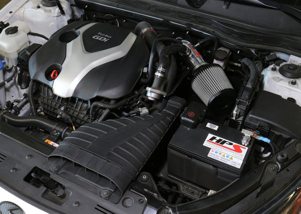 HPS Performance Shortram Cold Air Intake Kit Installed Kia 2011-2015 Optima 2.0L Turbo 827-587