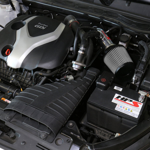 HPS Performance Shortram Cold Air Intake Kit Installed Kia 2011-2015 Optima 2.0L Turbo 827-587