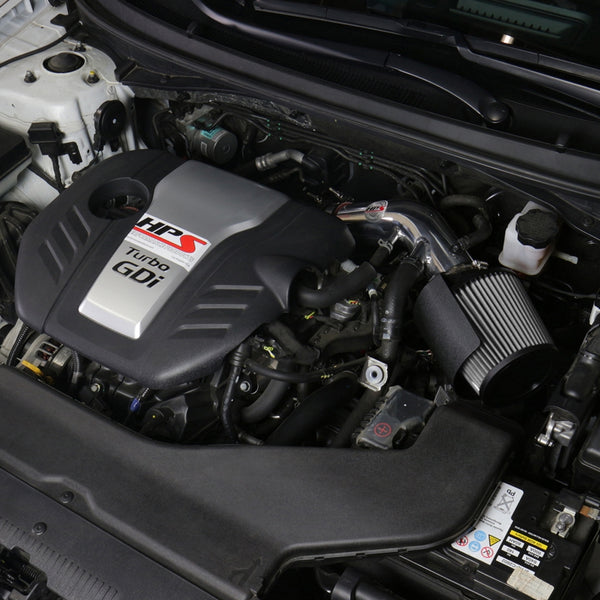 HPS Performance Shortram Cold Air Intake Kit Installed Kia 2016-2017 Optima LX 1.6L Turbo 827-594