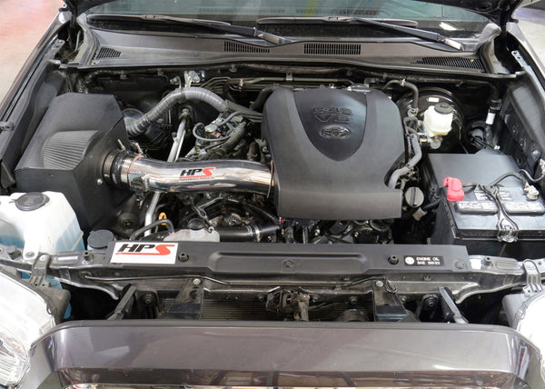 HPS Performance Shortram Cold Air Intake Kit Installed Toyota 2016-2019 Tacoma 3.5L V6 827-595