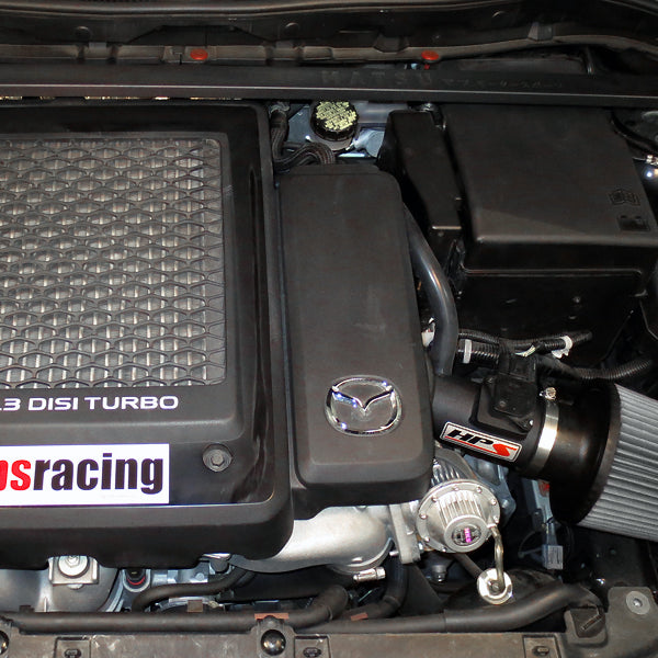 HPS Performance Shortram Cold Air Intake Kit Installed Mazda 2007-2013 Mazdaspeed 3 2.3L Turbo 827-601