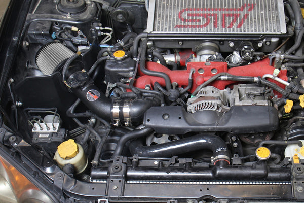 HPS Performance Shortram Cold Air Intake Kit Installed Subaru 2006-2007 WRX 2.5L Turbo 827-606