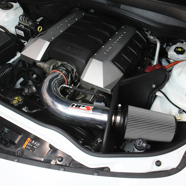 HPS Performance Shortram Cold Air Intake Kit Installed Chevy 2010-2015 Camaro SS 6.2L V8 827-607