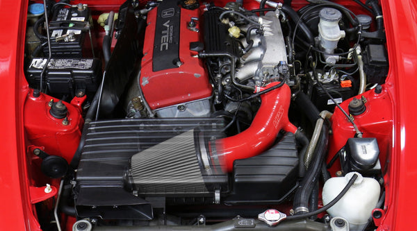 HPS Performance Silicone Cold Air Intake Kit Installed Honda 2004-2005 S2000 AP2 2.2L Throttle Cable 827-620