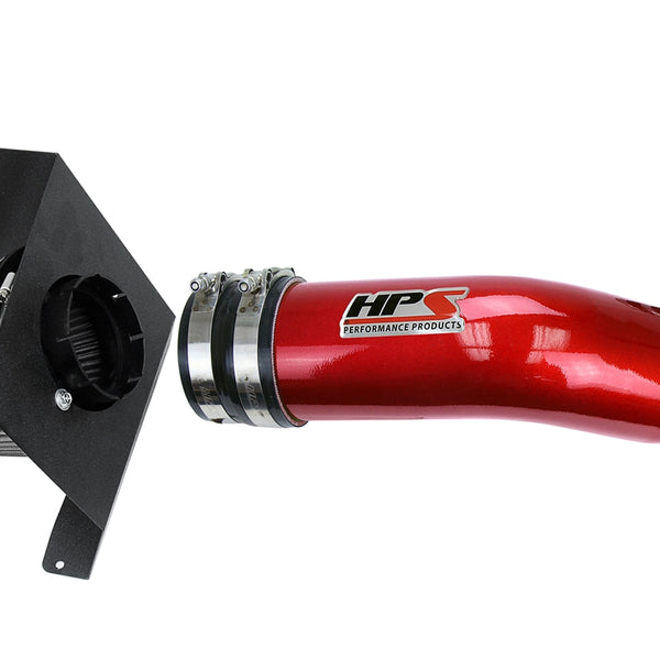 HPS Performance Shortram Air Intake Kit (Red) - Chevy Silverado 1500 4.8L 5.3L 6.0L V8 (2007-2008) Includes Heat Shield