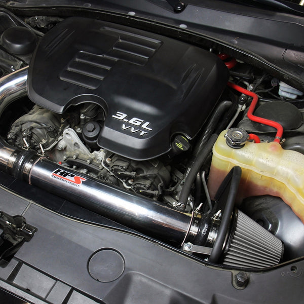 HPS Performance Shortram Cold Air Intake Kit Installed Dodge 2011-2018 Charger 3.6L V6 827-624