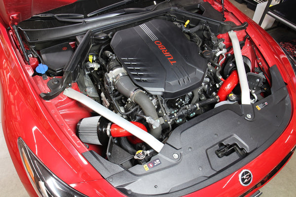HPS Performance Shortram Cold Air Intake Kit Installed Kia 2018-2020 Stinger 3.3L V6 Twin Turbo 827-672