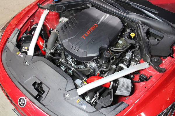 HPS Performance Shortram Cold Air Intake Kit Installed Kia 2018-2020 Stinger 3.3L V6 Twin Turbo 827-672