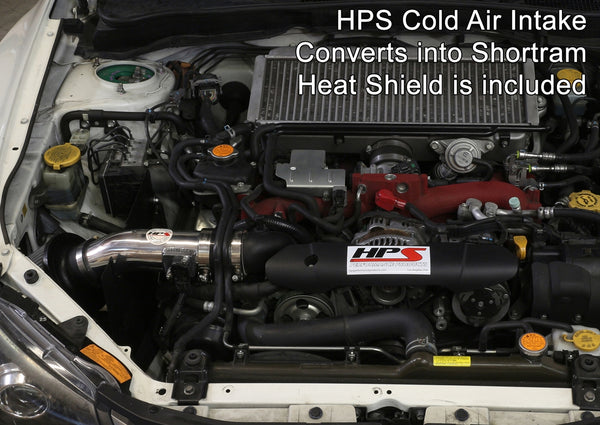 HPS Performance Cold Air Intake Kit Subaru 2008-2014 WRX STI 2.5L Turbo installed as Shortram Intake 837-566