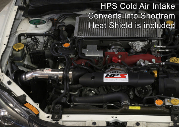 HPS Performance Cold Air Intake Kit Subaru 2008-2014 WRX STI 2.5L Turbo installed as Shortram Intake 837-566