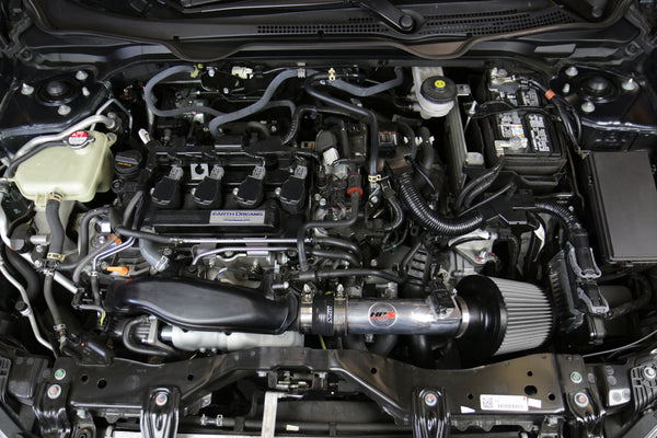 HPS Performance Cold Air Intake Kit Honda 2016-2020 Civic Non Si 1.5T Turbo installed as Shortram Intake 837-602