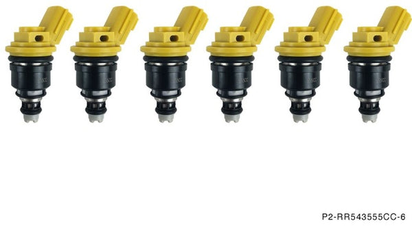 P2M Phase 2 Motortrend 555cc Side Feed Injectors Set of 6 Kit - Nissan R33 RB25DET Z32 300zx VG30