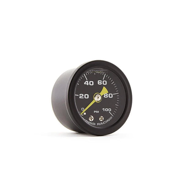 Hybrid Racing Liquid Filled Fuel Pressure Gauge 0-100 PSI 1/8 NPT - Universal