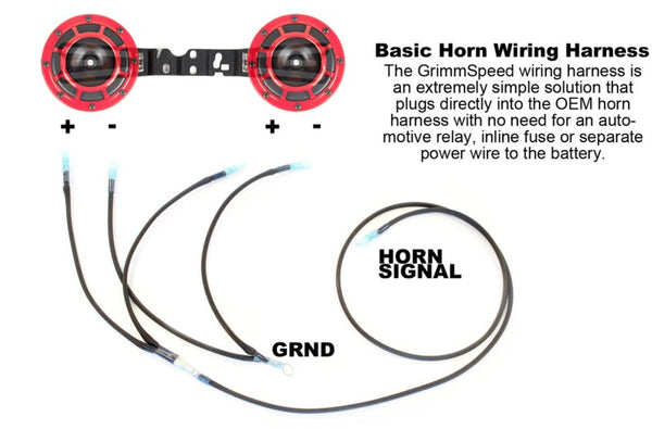 GrimmSpeed Hella Horn Wiring Harness - Subaru Impreza / WRX / STi (2002-2014)