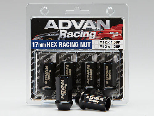 Advan Black Lug Nuts 12X1.50 (Black) - 4 Pack