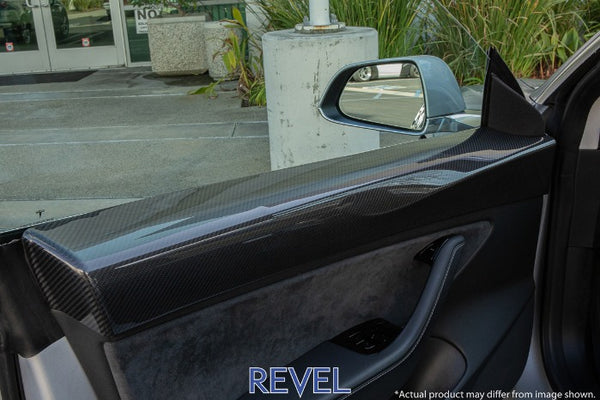 Revel GT Dry Carbon Fiber Door Trims Front Left & Right - Tesla Model 3 (2017-2020)