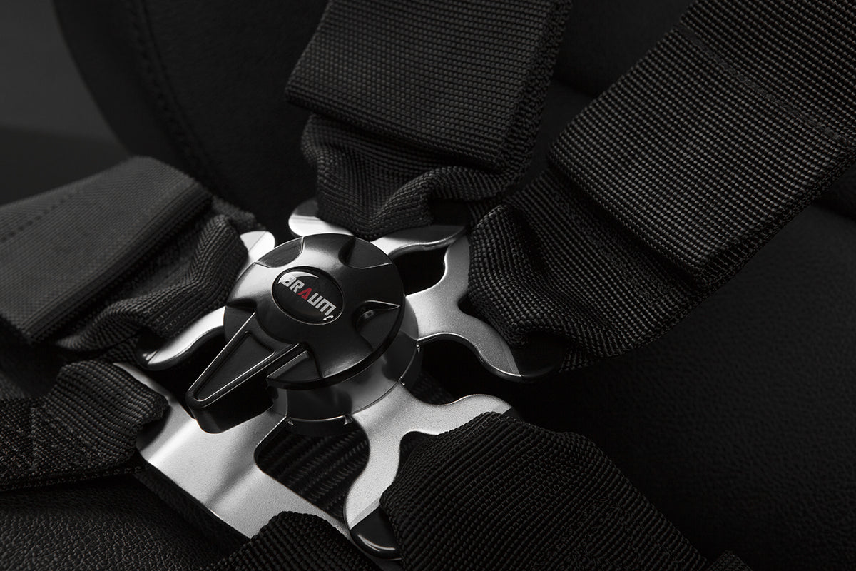 BRAUM Racing 6 Point 3" FIA Certified Racing Single Harness - BLACK