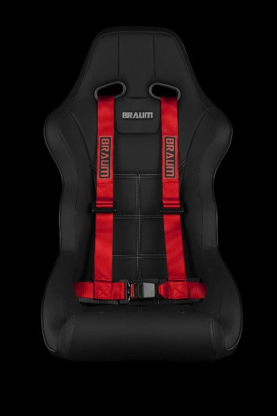BRAUM Racing 4 Point 2" Strap Racing Single Harness - Red