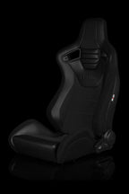 BRAUM Racing Elite S Reclining Bucket Seats Pair - Black Leatherette - Universal