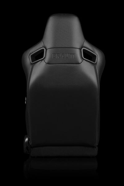 BRAUM Racing Elite S Reclining Bucket Seats Pair - Black Leatherette - Universal