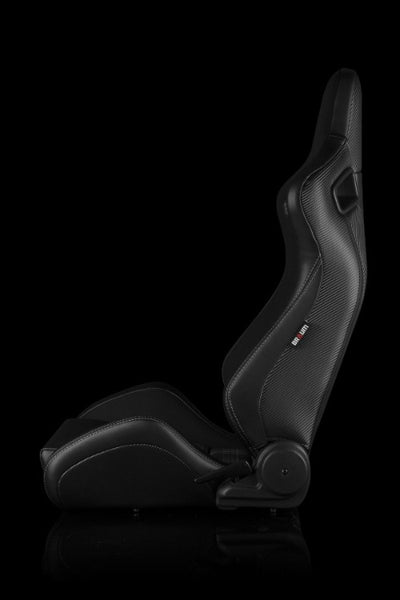 BRAUM Racing Elite S Reclining Bucket Seats Pair - Black & Grey Plaid - Universal