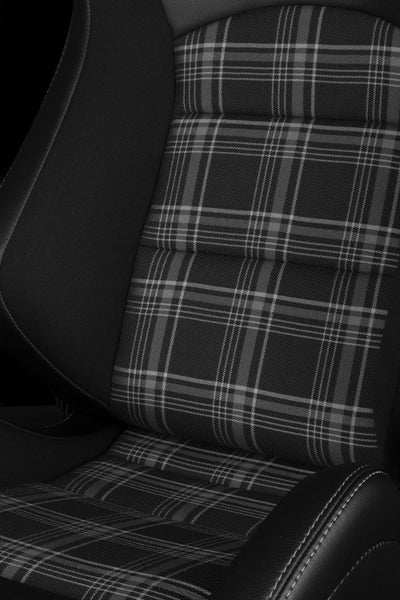 BRAUM Racing Elite S Reclining Bucket Seats Pair - Black & Grey Plaid - Universal
