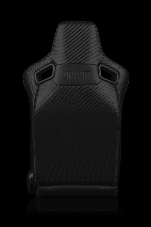 BRAUM Racing Elite-X Series Reclining Bucket Seats Pair - Black / White Stitching - Universal
