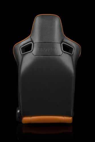 Braum Racing Elite-X Series Sport Reclinable Seats - British Tan w/ Black Stitching - Pair