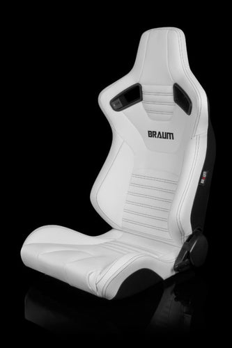 Braum Racing Elite-X Series Sport Reclinable Seats - Pair - White Leatherette
