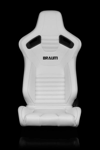 Braum Racing Elite-X Series Sport Reclinable Seats - Pair - White Leatherette