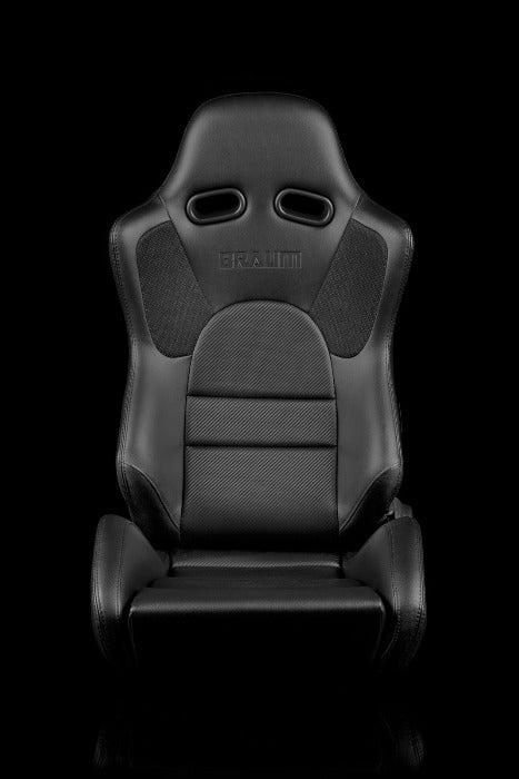 BRAUM RACING ADVAN SERIES SPORT RECLINABLE SEATS (BLACK LEATHERETTE) – PAIR