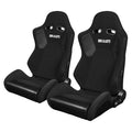 Braum Racing Advan Series Recline-able Racing Seat - Black Cloth - PAIR
