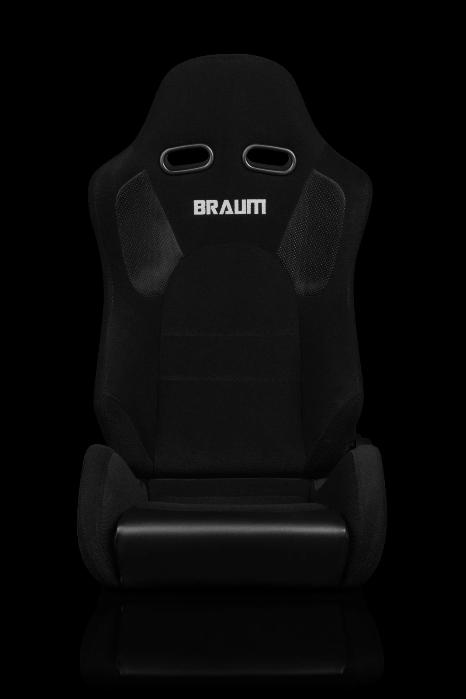 Braum Racing Advan Series Recline-able Racing Seat - Black Cloth - PAIR
