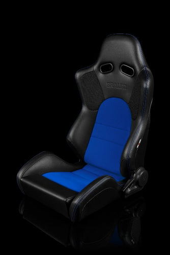 BRAUM RACING ADVAN SERIES SPORT RECLINABLE SEATS (BLACK & BLUE) – PAIR