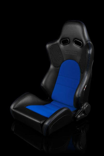 Braum Racing Advan Series Recline-able Racing Seat - Black and Blue - PAIR
