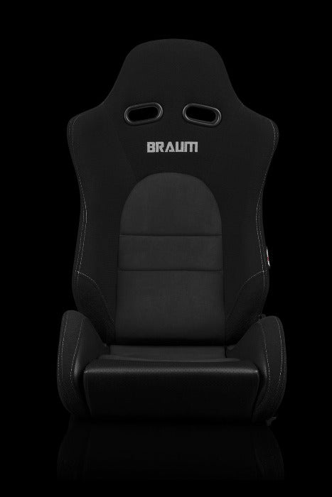 BRAUM RACING ADVAN SERIES SPORT RECLINABLE SEATS (BLACK CLOTH | ALCANTARA INSERTS) – PAIR