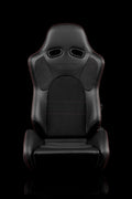 BRAUM RACING ADVAN SERIES SPORT RECLINABLE SEATS (LEATHER & RED STITCHING) – PAIR