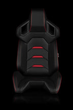 BRAUM RACING ALPHA-X SERIES SPORT RECLINABLE SEATS (BLACK & RED)) – PAIR