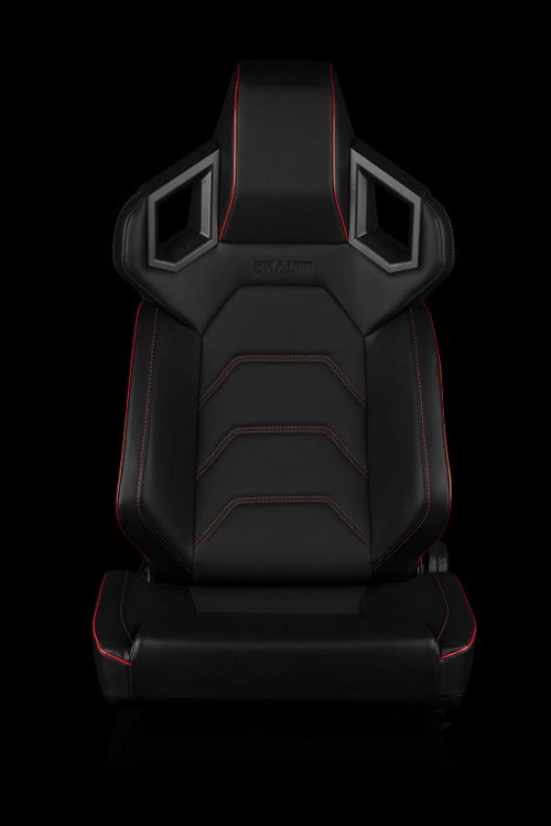 BRAUM RACING ALPHA-X SERIES SPORT RECLINABLE SEATS (RED STITCHING | LOW BASE VERSION) – PAIR
