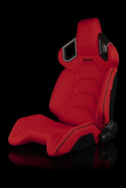BRAUM RACING ALPHA-X SERIES SPORT RECLINABLE SEATS (RED CLOTH) – PAIR