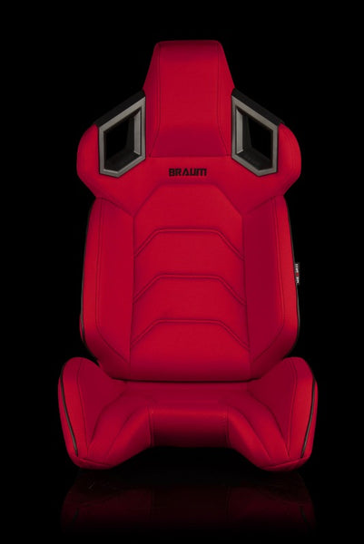 BRAUM RACING ALPHA-X SERIES SPORT RECLINABLE SEATS (RED CLOTH) – PAIR