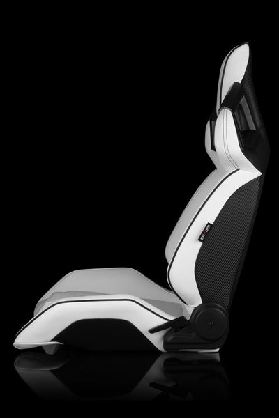 BRAUM RACING ALPHA-X SERIES SPORT RECLINABLE SEATS (WHITE & BLACK) – PAIR